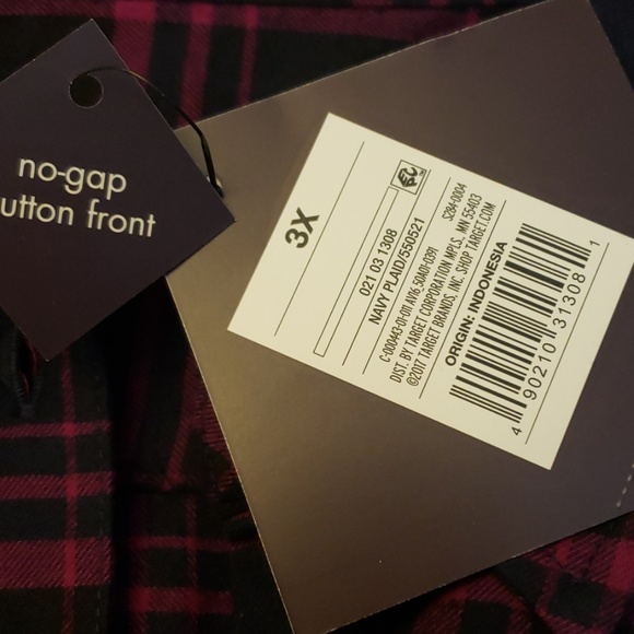 Navy/pink Button Front Shirt Dress - Picture 7 of 8